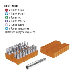 Juego de Bits y Adaptadores 33 Piezas Truper 17788