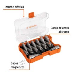 Set de Dados Hexagonal Milimétrico 1/4" Corto 14 Pzs Truper 101961