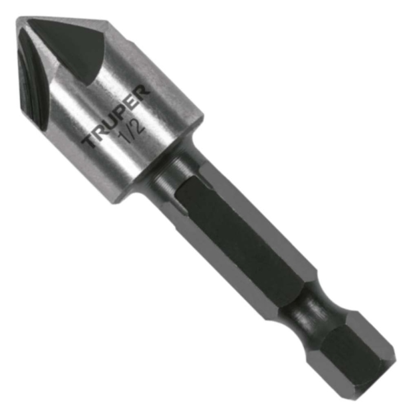 Broca Avellanadora HSS 1/4" Hex 13 x 50mm para Metal, Madera y Plástico Truper 102380