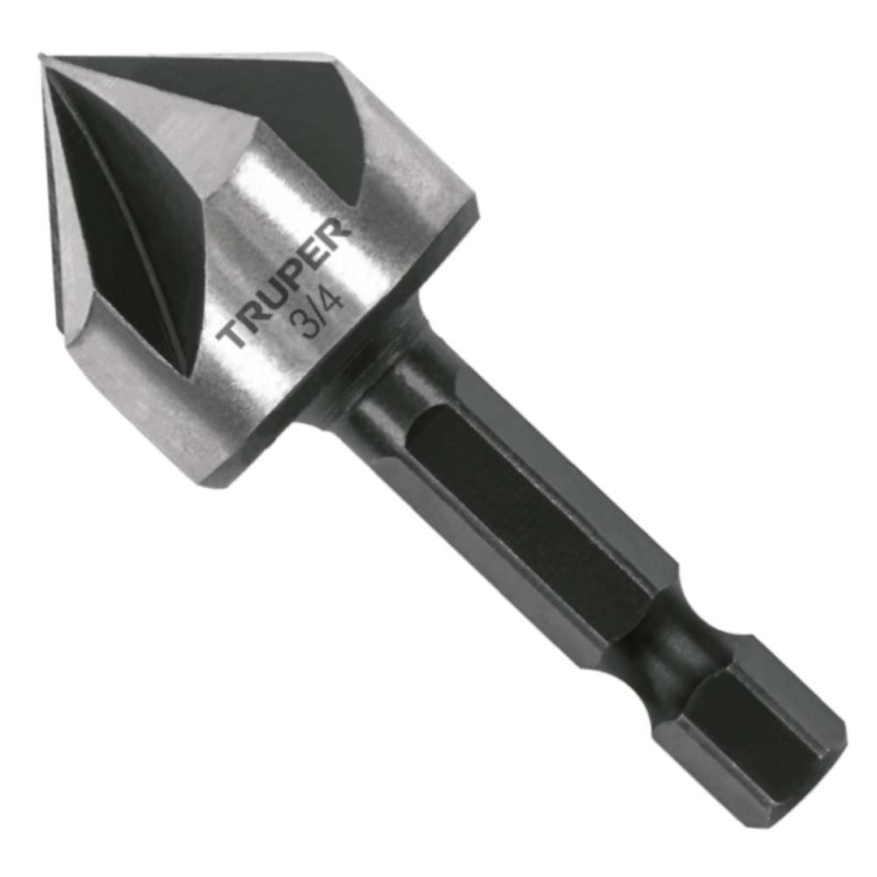 Broca Avellanadora HSS 1/4" Hex 19 x 50mm para Metal, Madera y Plástico Truper 102382