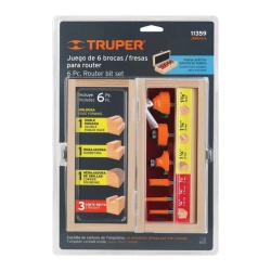 Set de Fresas 1/4" 6 Piezas Truper 11359
