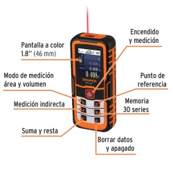 Medidor de Distancia Laser Luz Roja 100 mts Truper 100374
