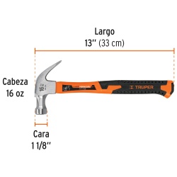 Martillo de Uña Curva 16 Oz Truper 19710