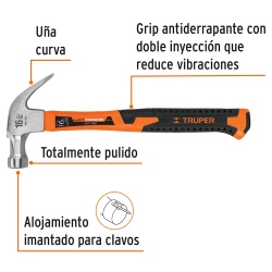 Martillo de Uña Curva 16 Oz Truper 19710