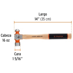 Martillo de Bola 16 Oz Truper 16902