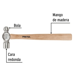 Martillo de Bola 16 Oz Pretul 22658