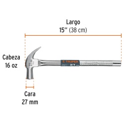 Martillo de Uña Curva 16 Oz Truper 10914