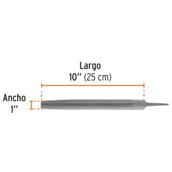 Lima Media Caña 1" x 10" Corte Bastarda Truper 15173