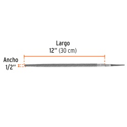 Lima Redonda 1/2" x 12" Corte Bastarda Truper 15193