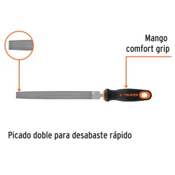 Lima Media Caña 3/4" x 8" Corte Bastarda Truper 15318