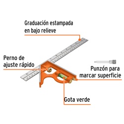 Escuadra Combinada 12" Truper 14380