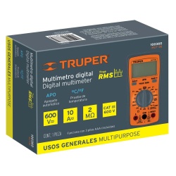 Multimetro Digital + 600 mV - 200 V Truper 100360