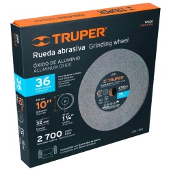 Piedra Abrasiva 10" x 32mm x 1 1/4" Grano 36 Truper 12401