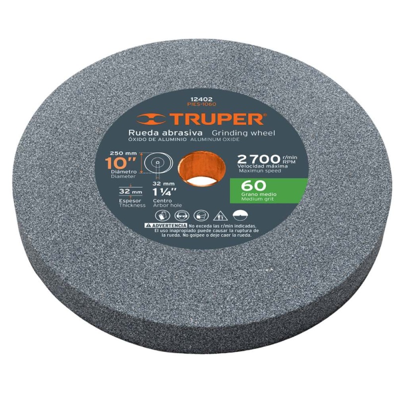 Piedra para Esmeril 10" Grano 60 Truper 12402
