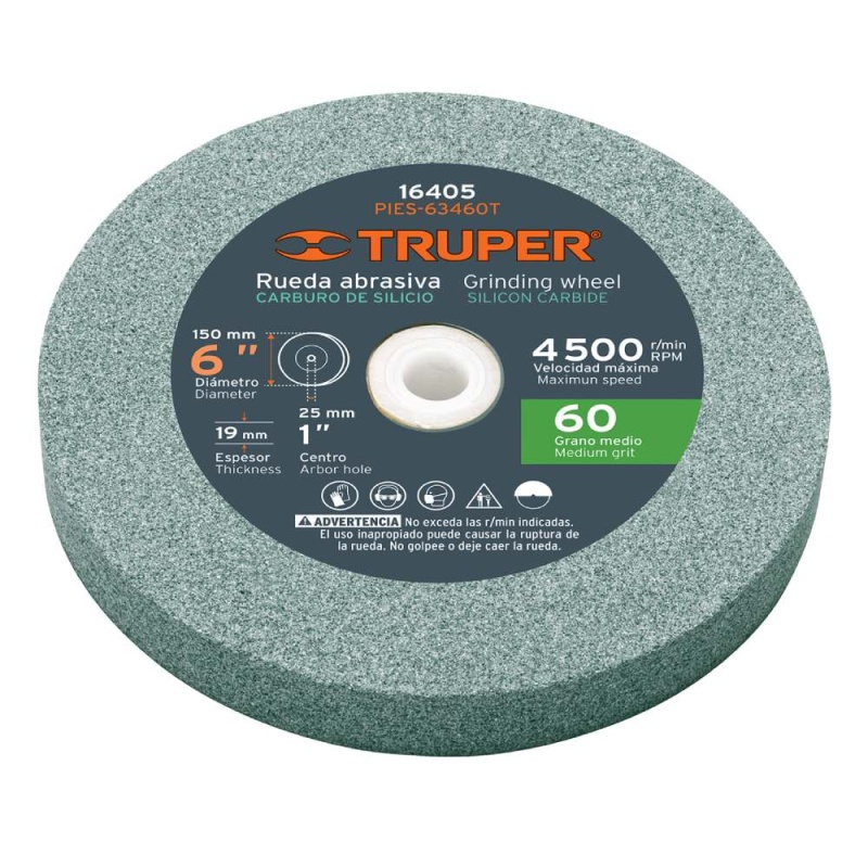 Piedra para Esmeril 6" Grano 60 Truper 16405