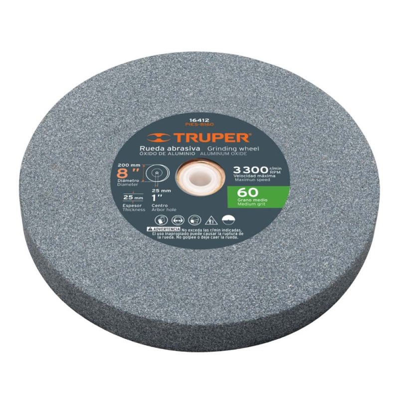 Piedra para Esmeril 8" Grano 60 Truper 16412
