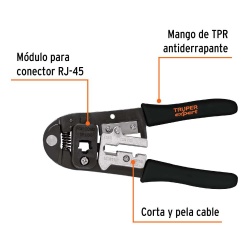 Alicate Ponchador para Cables RJ-45 Truper 18342