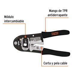Alicate Ponchador para Cables RJ-45 Truper 18343