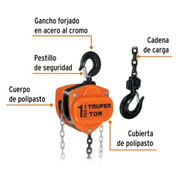 Tecle con Cadena 3.30m 1 1/2 Ton Truper 16825