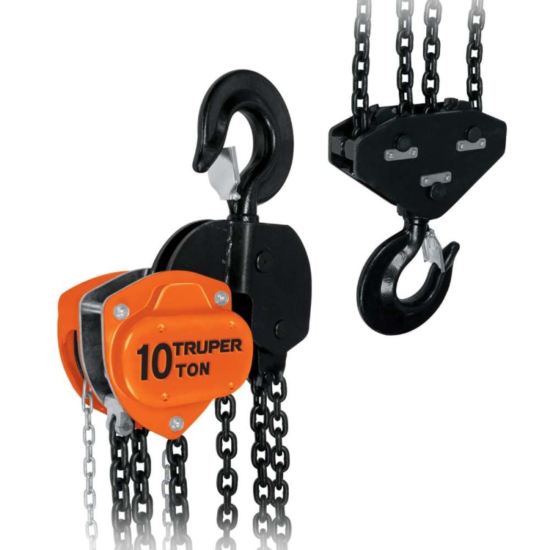 Tecle Industrial con Cadena 13.30m 10 Ton Truper 16829