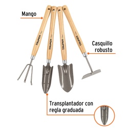 Juego de 4 Herramientas 12 1/4" para Jardín Truper 15040
