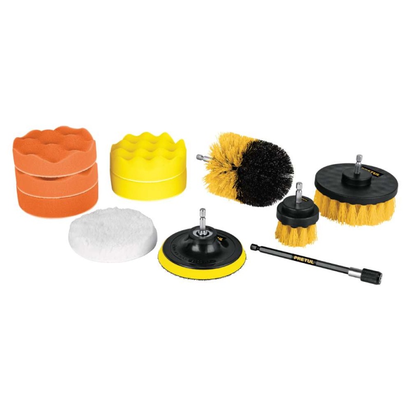Juego de Accesorios de Limpieza y Pulido 11 Piezas Pretul 27190