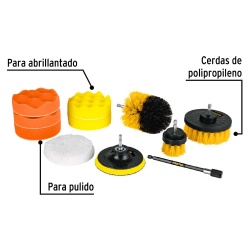 Juego de Accesorios de Limpieza y Pulido 11 Piezas Pretul 27190