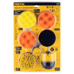 Juego de Accesorios de Limpieza y Pulido 11 Piezas Pretul 27190