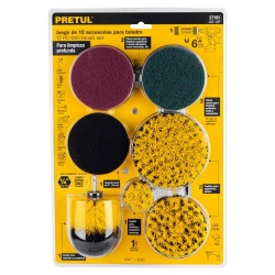 Juego de Accesorios de Limpieza y Pulido 12 Piezas Pretul 27191