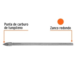 Broca 1/8" x 2" para Vidrio Truper 11700