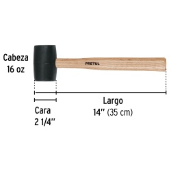 Mazo de Goma 16 Oz x 14" Pretul 20566