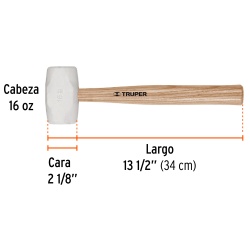 Mazo de Goma 16 Oz x 13 1/2" Truper 16931