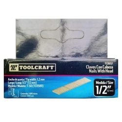 Clavos Calibre 18 x 1/2" 1000 Unidades Toolcraft TC0657