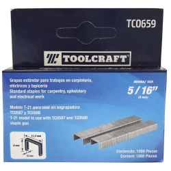 Grapas 8 x 11.3 x 0.7mm 1000 Unidades Toolcraft TC0659