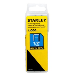 Grapas 12mm x 29/64" x 0.5mm 1000 Unidades Stanley TRA708T