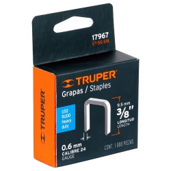 Grapas 3/8" x 10.6 x 0.6mm 1000 Unidades Truper 17967