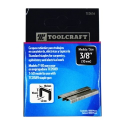 Grapas 10 x 10.6 x 1.2mm 1000 Unidades Toolcraft TC0654