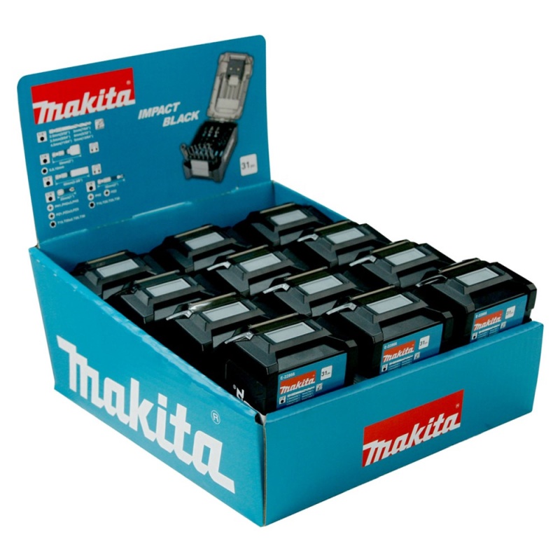 Caja Master Pack Puntas Bits Impact Black 12 Und Tipo Bat. XGT 40v Makita E-25052