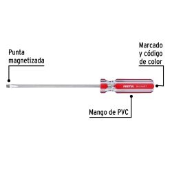 Desarmador Plano 3/16" x 6" Pretul 21457