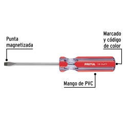 Desarmador Plano 1/4" x 4" Pretul 21459
