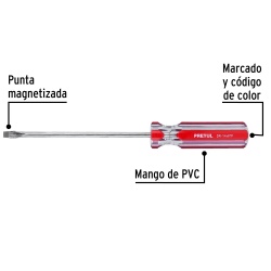 Desarmador Plano 1/4" x 6" Pretul 21462