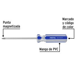 Desarmador Phillips 3/16" x 4" Pretul 21473