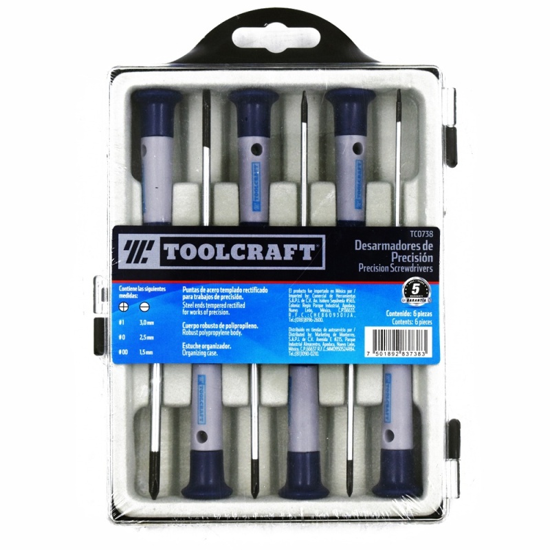 Juego de Desarmadores de Precisión 6 Piezas Toolcraft TC0738