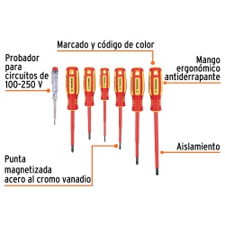 Juego de Desarmadores Aislados 7 Piezas Truper 14196