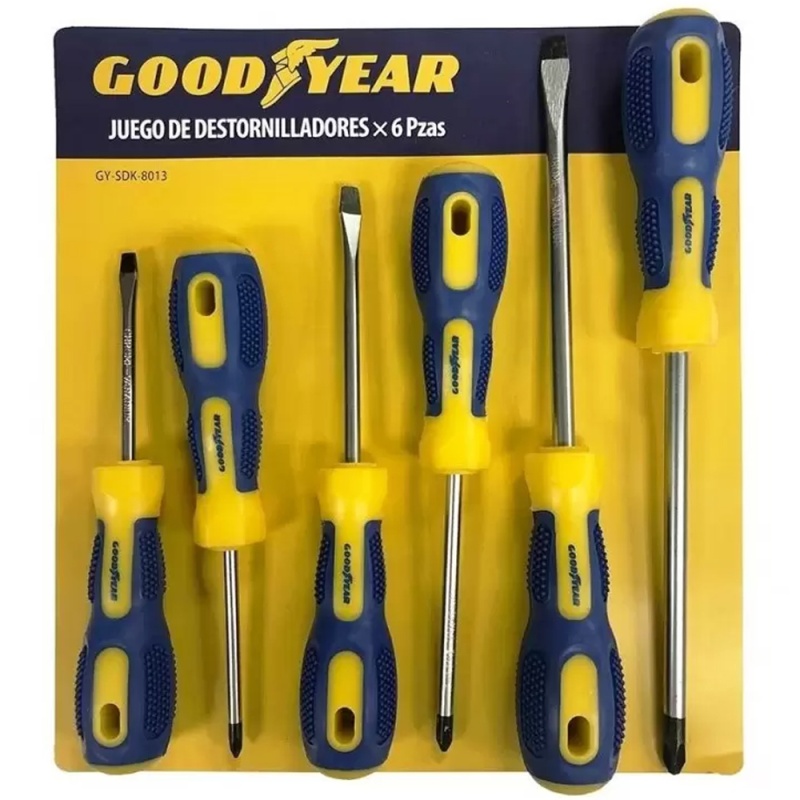 Juego de Desarmadores 6 Piezas Goodyear GY-SDK-8013