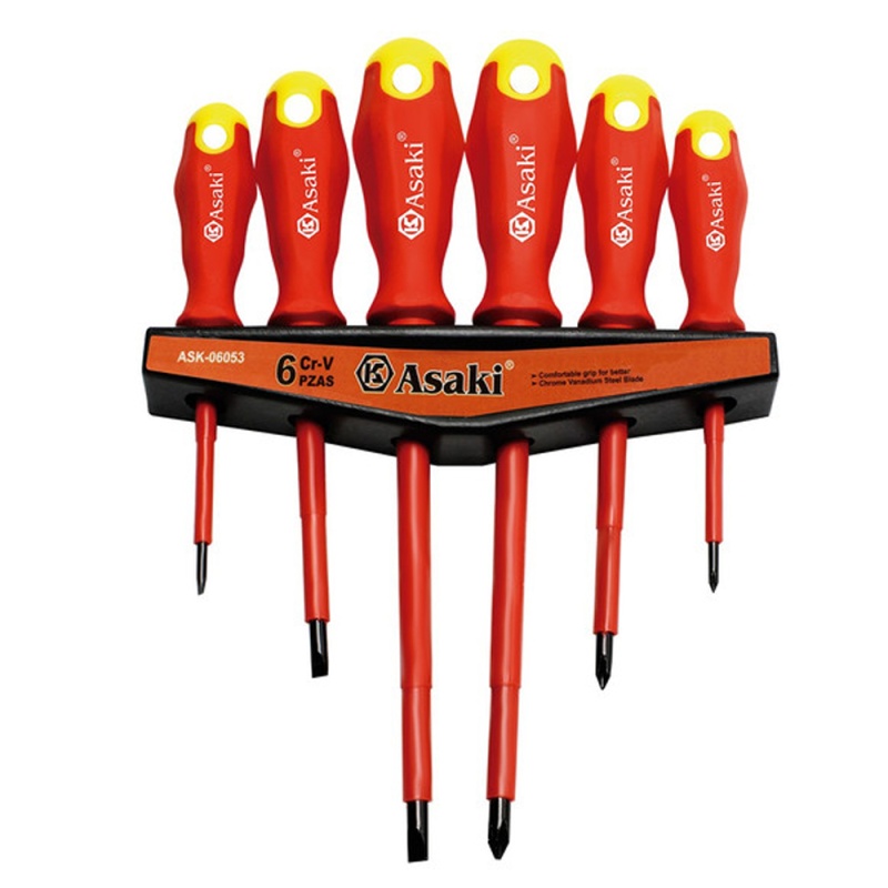Juego de Desarmadores Aislados 6 Piezas Asaki ASK06053
