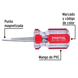 Desarmador Plano 1/4" x 6" Pretul 21461