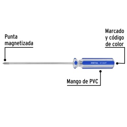 Desarmador Phillips 1/8" x 4" Pretul 28076