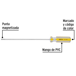 Desarmador Cabinet 3/16" x 8" Pretul 21469