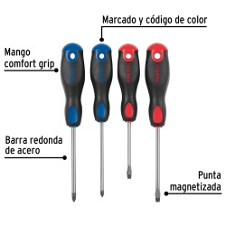 Juego de Desarmadores 4 Piezas Pretul 20218